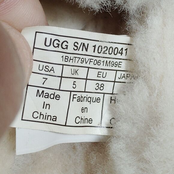 UGG Sz 7 Moccasin Chestnut Slipper Loafer Shoes Faux Fur 1020041 - Picture 8 of 10